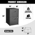 thumbnail image 3 of 2 Drawer File Cabinet, Metal File Cabinets with Lock, 18"D Black Storage Filing Cabinet for Home Office, Steel Vertical File Cabinet, Light Duty Filing Cabinet for Letter-Size Files,Assembly Required, 3 of 9