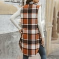 thumbnail image 5 of Sokhug Women's Plaid Wool Sleeveless Button Vest - Sleeveless Turn Down Collar Top Blouse Ladies Lapel Pocket Shirt Top, 5 of 5