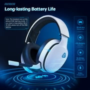 Artsic Wireless Gaming Headset for PS5, PC,Switch,Mac with Bluetooth 5.3, 2.4GHz USB Gaming Headphones with Mic, 3.5mm Wired Mode , White