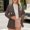 Winter jackets for men clearance-Brown, variant on Fall Coats Plus Size Women's Blazer Jackets Work Casual Solid Color Button Long Sleeve Turndown Collar Suit Jacket with Pockets Red