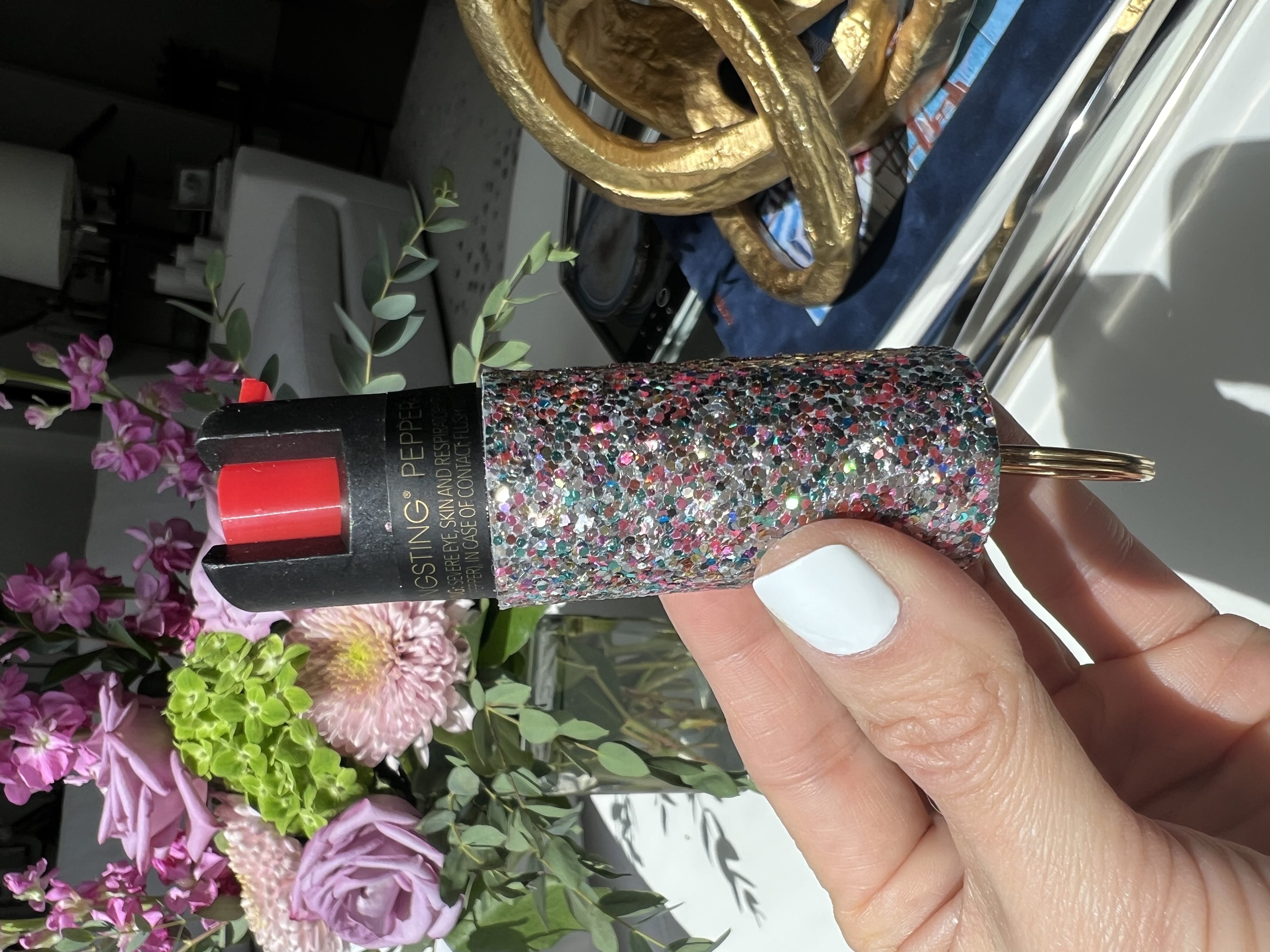 BLINGSTING Essentials Maximum Strength Pepper Spray with Key Ring,  Confetti, .5 Ounces