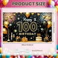 thumbnail image 2 of Gold Black Theme 100th Birthday Banner Luxury Style Centennial Display Golden Balloons Gift Box Decor  Backdrop for 100th Birthday Party Centennial Celebration Photo Shoot Backdrop, 2 of 8