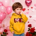 thumbnail image 6 of Valentine Hooded Sweatshirts For Kids Long Sleeve Print Pullover Tops Holiday Casual Loose Stylish Hoodies (7 Years, Yellow-I), 6 of 8