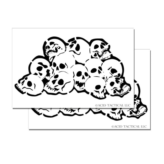12" Skull Pile DIY Airbrush Spray Painting Stencils RC Model Gun Skulls Set 2PK