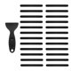 thumbnail image 1 of 24pcs Pegatinas Antideslizantes para Bañera, Tiras de Ducha con Forma de Mármol con 1 Pcs Raspador para Bañera, Negro, 1 of 7