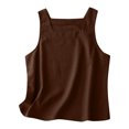 thumbnail image 2 of Rezuofi 1 Pcs Linen Crop Tank Tops for Women Summer Square Neck Sleeveless Casual Loose Cute Cotton Linen Tops, 2 of 8