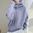 thumbnail image 2 of Rutainlusire Womens Fashion Warm Loose Comfy Hooded Sweaters Hoodies Stacked Collar Thick Sweater For Women Winter Long Sleeved Knitted Sweater For Women, 2 of 6
