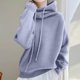 thumbnail image 2 of RKSTN Women's Cowl Neck Hooded Sweater Oversized Turtleneck Drawstring Pullover Sweater Tops Womens Casual Solid Puffy Collar Thickened Lazy Style Versatile Long Sleeve Knit Cotton Sweater Outwear, 2 of 9