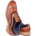 thumbnail image 4 of JUSTINREESS Bryan Men's Lace Up Leather Brogue Shoes In Brown Size 9, 4 of 6