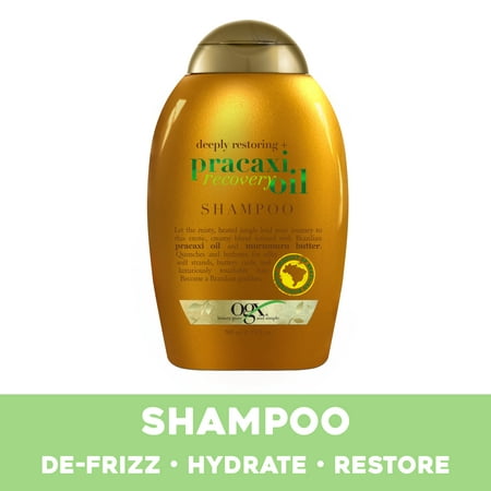 OGX Deeply Restoring + Pracaxi Recovery Oil Anti-Frizz Shampoo with Murumuru Butter to Intensely Hydrate Curly & Wavy Hair, Sulfate-Free Surfactants for Color-Treated Hair, 13 fl.