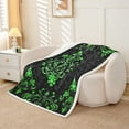 thumbnail image 2 of Manfei Victorian Damask Throw Blanket for Couch 30x40, Vintage Baroque Floral Plush Blanket, Black Green Flannel Throw, Breathable Bedroom Decor, 2 of 7