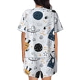 thumbnail image 6 of Sigee Cartoon Planets for Sleepwear Casual Pjs with Pockets Women's Pajamas Sets Shorts 2 Piece Short Sleeve Lounge Sets 4X-Large, 6 of 9