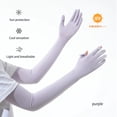 thumbnail image 2 of QSAWXQZ Unisex UV Protection Breathable Arm Sleeves Finger Gloves Solid Sunblock Hand Covers for Fishing Sailing Free Size, 2 of 3