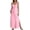 Pink, variant on Womens Fashion Satin Spaghetti Strap Maxi Dress V Neck Sleeveless Side Slit Flowy Long Dresses Elegant Silky Cocktail Party Evening Gown for Summer, Size S-2XL