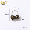 thumbnail image 1 of Brass bell for cats and dogs, pet bell pendant, bag keychain, brass bell (30mm flat iron ring buckle, 2 pieces, antique bronze iron wire bell), 1 of 5