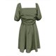 thumbnail image 5 of Vestido plisado con cuello cuadrado y mangas abullonadas para mujer - Vestido mini informal de verano en color liso - S-XXL, 5 of 5