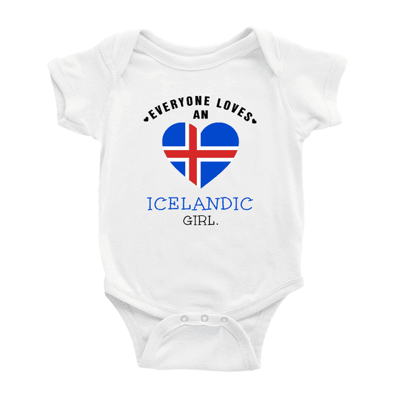 Everyone Loves an Icelandic Girl Cute Baby Bodysuit (White, 12-18 Months)