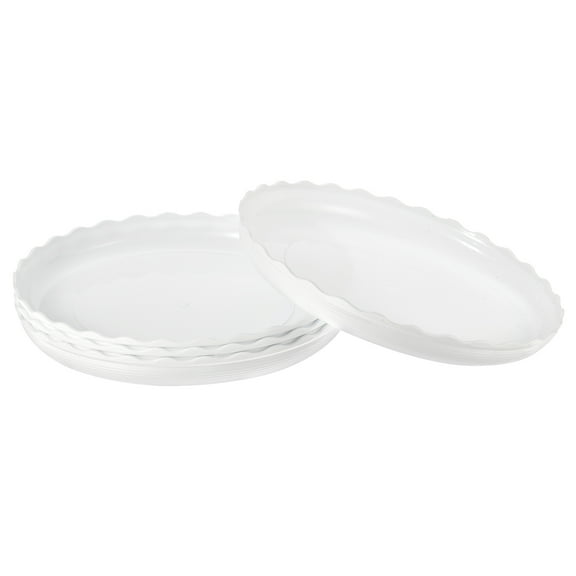 Uxcell 9" Round Plant Pot Saucer Flower Drip Tray Plastic Wave White 4pcs