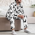 thumbnail image 7 of Salouo Black Rabbit Print Button-Front Long Sleeve Pajama Set for Men, Soft 2Pjs Men's Long Sleeve Sleepwear-XX-Large, 7 of 7