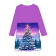 thumbnail image 5 of FamilyThread Girls Christmas Dress Long Sleeve Dress for Girls Swing Twirly Skater Dresses Tree Print Casual A Line Dresses For 4-12Y, 5 of 5