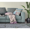 thumbnail image 4 of Amrita Sen Flower Castle Patchwork Suede Zippered Pillow w Insert by Amrita Sen in Turquoise and White, 4 of 4