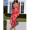 thumbnail image 4 of Vestido largo Realtix con estampado de satén de verano sin espalda para mujer, 4 of 6