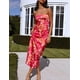 thumbnail image 4 of Vestido largo Realtix con estampado de satén de verano sin espalda para mujer, 4 of 6