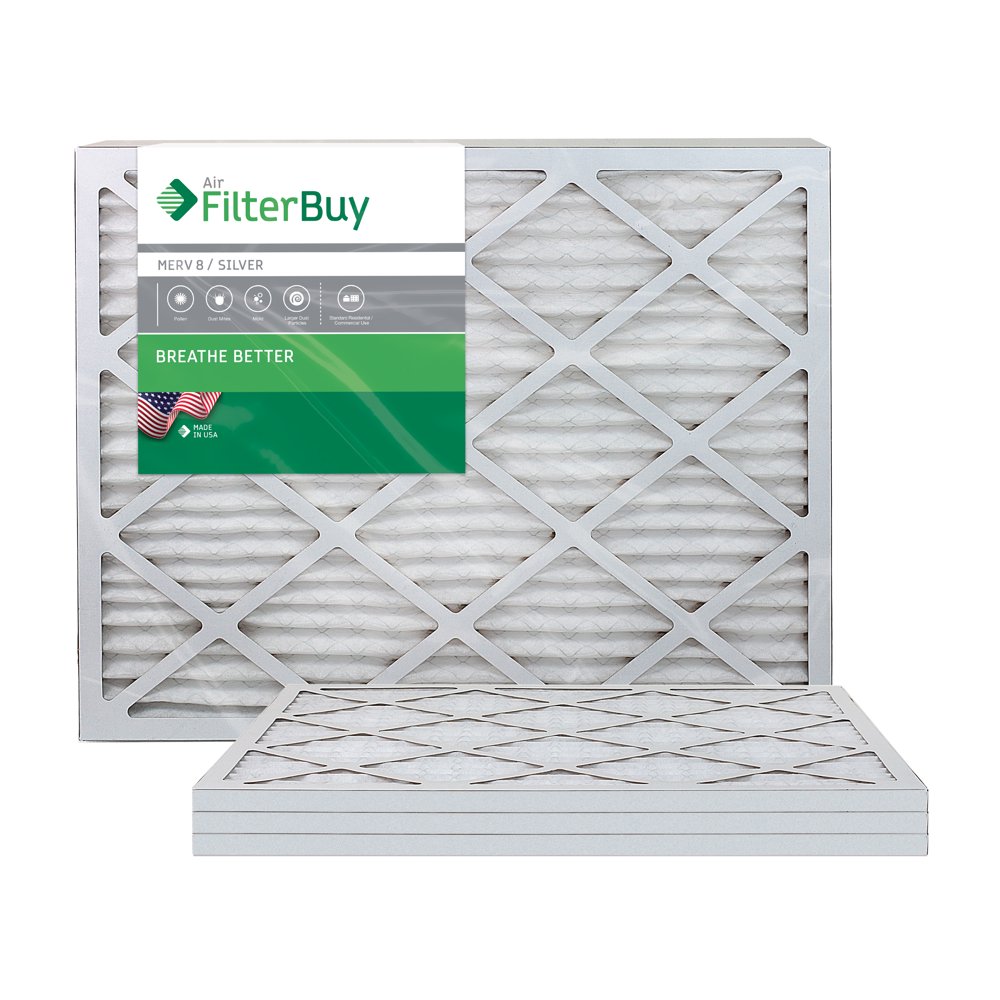 FilterBuy 17.5x23.5x1 MERV 8 Pleated AC Furnace Air Filter, (Pack of 4