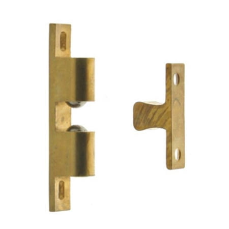 Idh by St. Simons 12020-3NL Solid Brass Heavy Duty Silent Roller Latch with Adjustable T-Strike, Polished Brass No