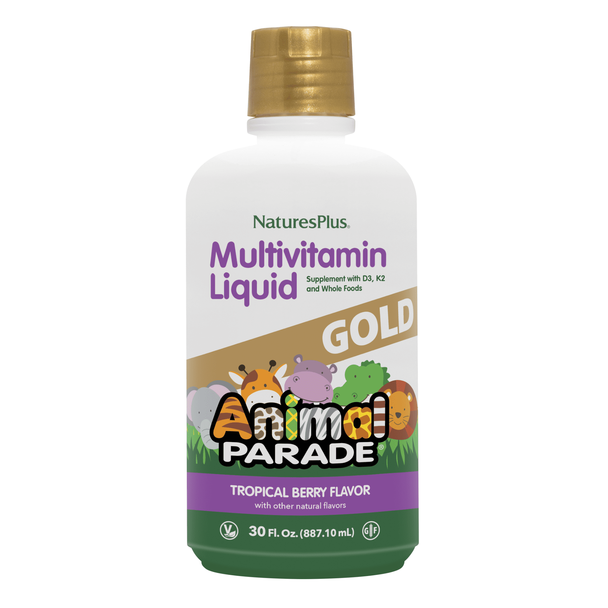 NaturesPlus Animal Parade GOLD Liquid Multivitamin - 30 fl oz - 60 Servings