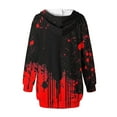 thumbnail image 4 of miqiqism Women's Halloween Hooded Dress Trendy Blood Tie Dye Hoodies Dresses with Pocket Casual Oversize Pullover Sweatshirt Dress Winter Fall Outfits 2024,R#11_Red,Large, 4 of 5