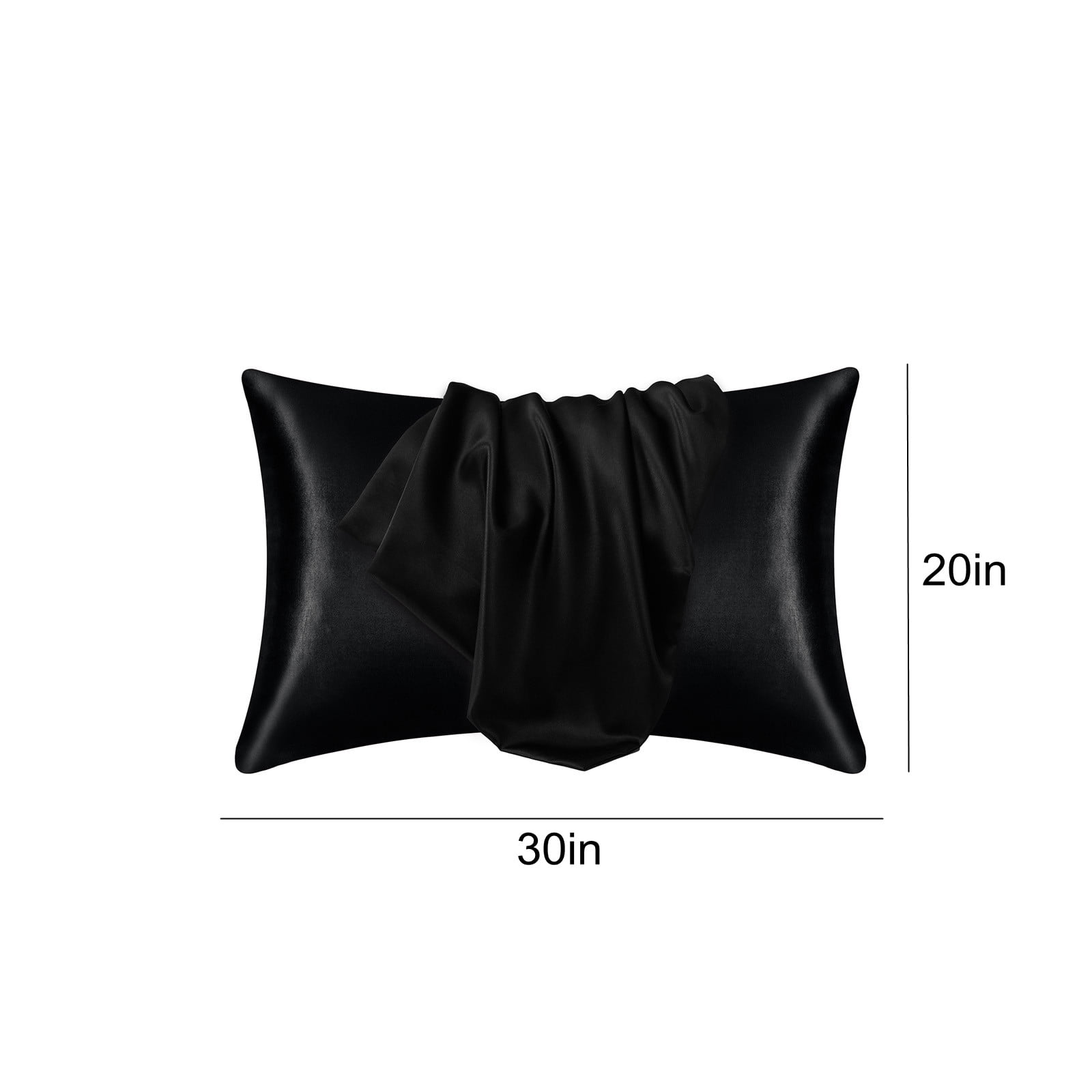 Hvmvliv Silk Pillowcase Satin Pillowcase Pillowcases Standard Size Set of 2 Luxury and Soft Satin Pillowcovers 2 Pack (20x30 Inches) Black