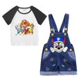 thumbnail image 3 of Camiseta de manga corta de algodón de la Patrulla Canina para bebés + pantalones cortos vaqueros con cinturón, trajes de dos piezas, conjunto de ropa de verano para niños pequeños de 1 a 4 años, 3 of 5