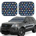 thumbnail image 2 of Picia Planets And Stars 2 Piece Car Windshield Sun Shade Foldable | Foldable Sun Shield for Front Window Blocks UV Rays and Keeps Your Vehicle Cool-Small, 2 of 7
