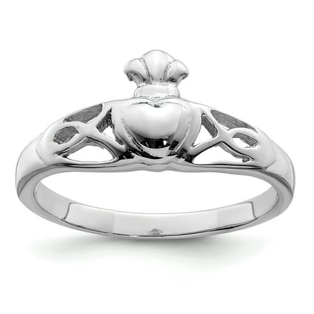 - 925 Sterling Silver Irish Claddagh Celtic Knot Band Ring Size 7.00 Gifts For Women For Her