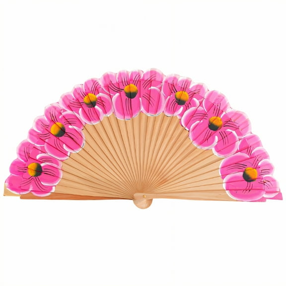 HIBIBUD Folding Fan Linden Wood Composition Folding Fans Handheld Quick Fan Closing Large Hand Fans for Dance Style1