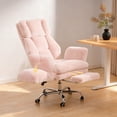 thumbnail image 2 of Big and Tall Office Chair, Cloud Plush Swivel Desk Chair with 6-Level Adjustable Armrests, Home Ergonomic Executive Office Chair for Work, Gaming, Pink, 2 of 10
