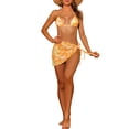 thumbnail image 2 of INSPIRAR CHIC Conjuntos de Bikini de 3 Piezas con Tie Dye para Mujeres, Trajes de Baño Halter con Falda de Playa Sarong Grande Naranja, 2 of 5
