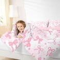 thumbnail image 3 of Manfei Pink Bow Love Heart Tie Dye Full Size Comforter Sets, Cute Cartoon Bedding Sets for Girls Women, Pink Reversible, 3pcs, 3 of 6