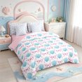 thumbnail image 2 of Manfei Ocean Cartoon Shell 7-Piece Twin Bedding,Pink Bowknot Bedding Comforter Set,Pink Reversible, 2 of 7