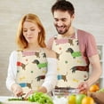 thumbnail image 3 of Colorful Funny Dachshund Apron-Garden Aprons for Women with Pockets-Cotton Linen Waterproof Kitchen Cooking Gardening Aprons Adjustable for Kitchen,Cooking,BBQ and Salon 33x27 Inch, 3 of 7