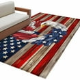 thumbnail image 2 of U.S. Flag Eagle Feather Washable Area Rug 4 x 6 ft Independence Day Red Wood Striped Vintage, Soft Non Slip Rugs Stain Repellent Indoor Felt Carpet for Living Dining Room Bedroom Home Office, 2 of 9
