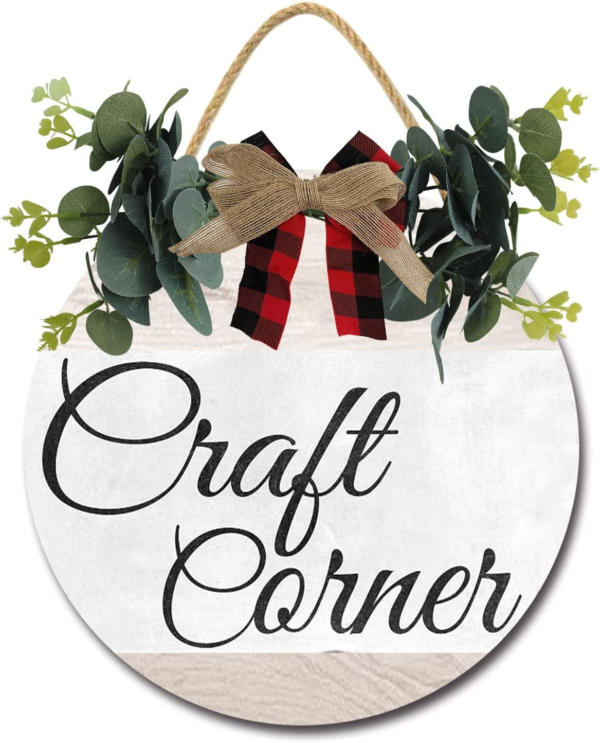 Eveokoki 12" Rustic Wooden Craft Corner Signs for Front Porch, Porch