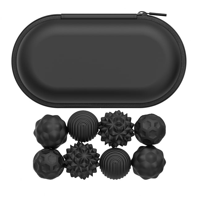QualitChoice Massage Balls Wave-like Grooves For Flowing Massage Sensation Designedto Simulate Formotion black