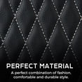 thumbnail image 3 of Coverado Car Seat Covers FullSet, Premium Leather Front and Back Seat Protectors, Classic Auto Interior Cushions Universal Fit for Most Cars, SUVs and Trucks, Gray&Black, 3 of 10