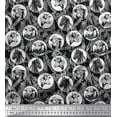 thumbnail image 1 of Soimoi Polyester Crepe Fabric Rocket,Planet & Astronaut Animal Decor Fabric Printed Yard 42 Inch Wide, 1 of 3