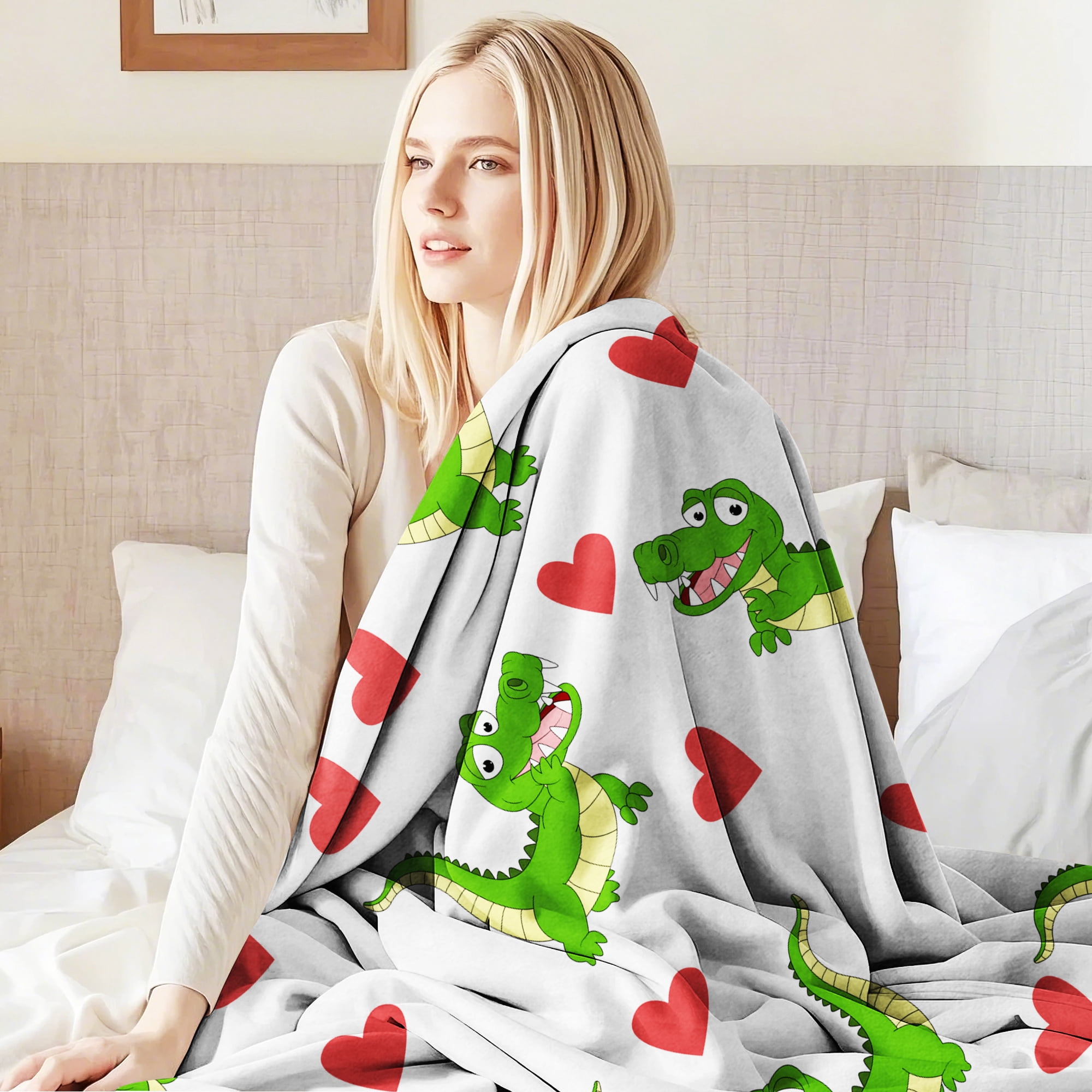 Flannel Fleece Throw Blanket, Soft Large Throw Blanket, Lightweight Cozy Plush Throw Blanket Fit Sofa Bed, 30"x40", Dinosaur