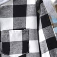 thumbnail image 5 of larppty Toddler Kids Boys Girls Flannel Hooded Plaid Shirt Button Baby Red Clothes (Black,6-7 Years), 5 of 5