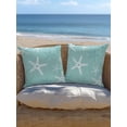 thumbnail image 5 of Outdoor Pillows Waterproof, Vintage Mint Green Starfish Bedding Throw Pillows with Insert for Couch Sofa Bed, Summer Coastal Beach Marine Life 16x16 Inch Pillowcases Decorative Patio Pillow Set of 1, 5 of 8