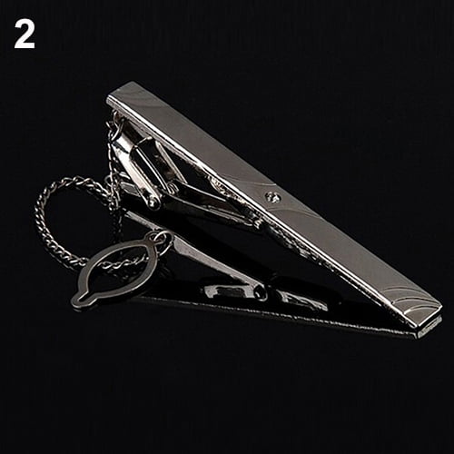 rycnet Formal Mens Fashion Alloy Metal Silver Simple Necktie Tie Pin Bar Clasp Clip Business Wedding Suit New years Gift